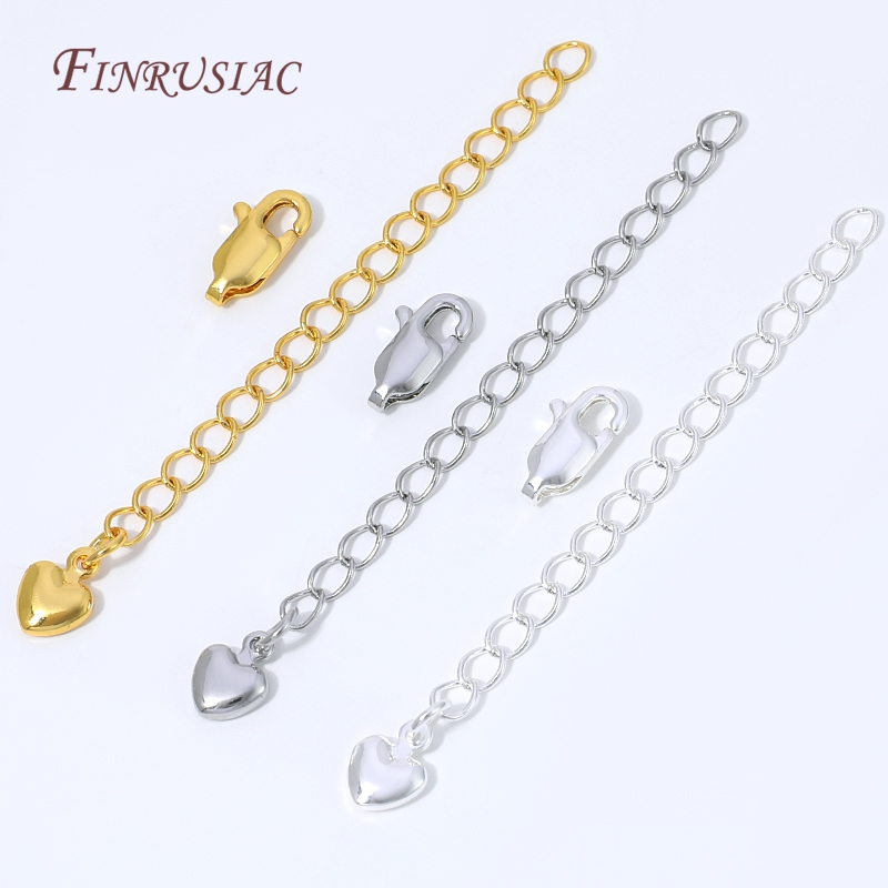 Lobster Clasp Silver - Cadena de extensión chapada en oro