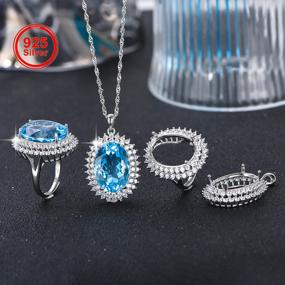 Jewelry Making Gemstones - Colgante de anillo de plata de