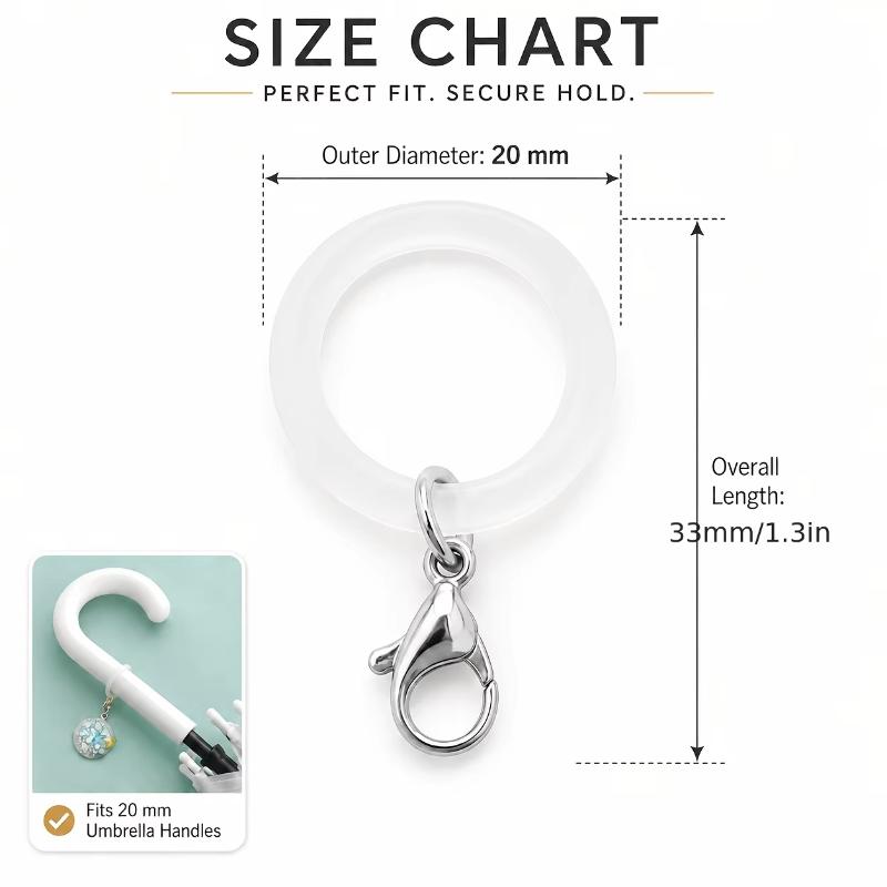 Anillos de silicona para mango - Lobster Clasp Silver reseña y precio