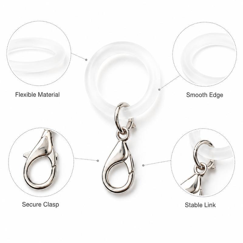 Anillos de silicona para mango - Lobster Clasp Silver reseña y precio
