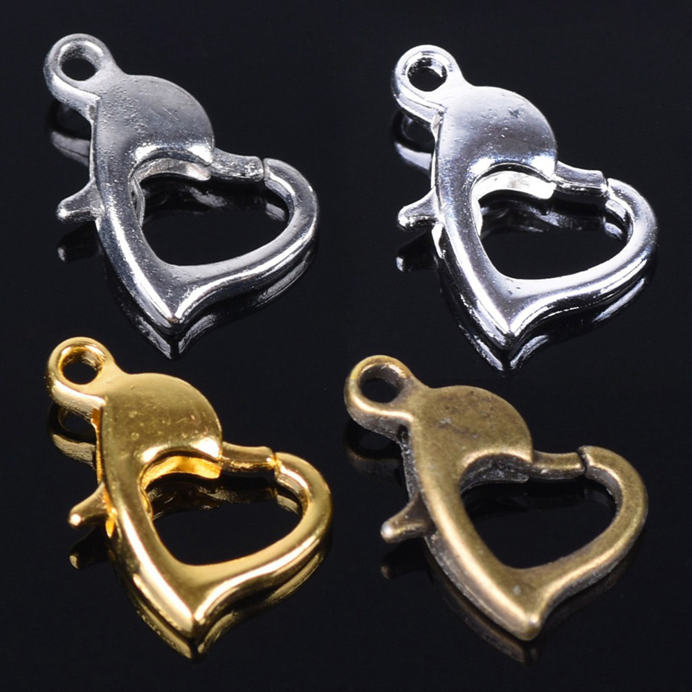 Ganchos con forma de corazón d - Lobster Clasp Silver reseña y precio